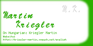 martin kriegler business card